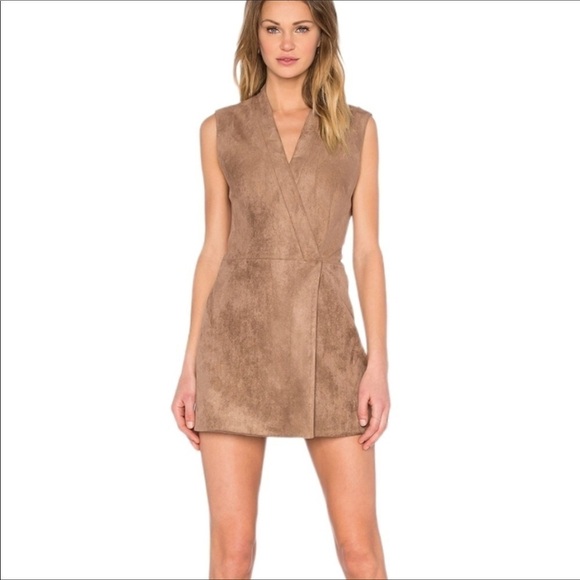 BCBGMaxAzaria Caryn Faux Suede Dress in light mocha Minimalist - Picture 1 of 6